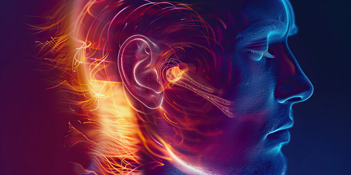 Meniere's Disease: The Vertigo and Hearing Loss - Picture a person with highlighted inner ear showing fluid imbalance