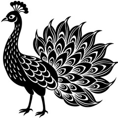 illustration of a peacock vector logo icons.