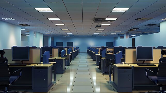 Large empty call center office