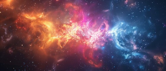Naklejka premium The colors of the universe collide in a beautiful display of light and energy.