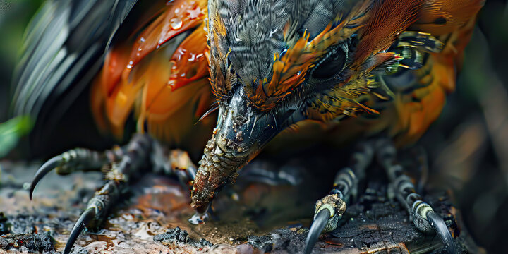 Avian Bumblefoot: The Foot Swelling and Limping - Visualize a bird with highlighted feet showing infection, experiencing foot swelling and limping