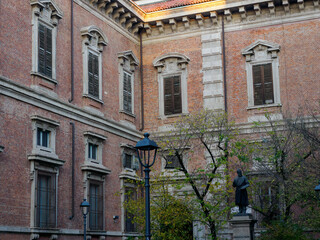 Historic buildings along via Brera in Milan