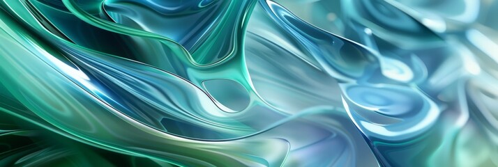 Flowing Iridescent Ribbons - Abstract Background