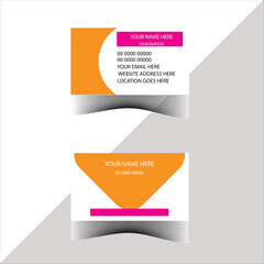 Company Modern Creative Clean Yellow Rosy and White Simple Attractive Standard Business card Template