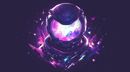 Design a captivating logo featuring a galaxy themed astronaut as the mascot for an esport team