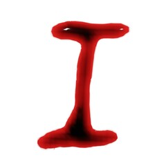 isolated on white 3d render of blood red wine liquid alphabets