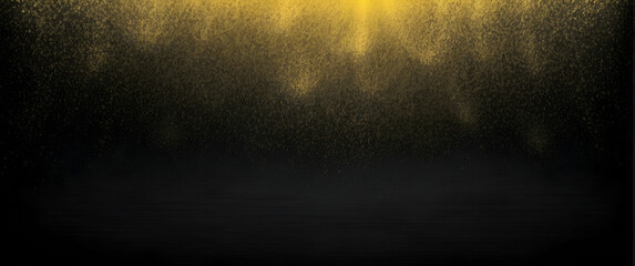 A golden central glow radiates from a textured black canvas creating a luxurious feel