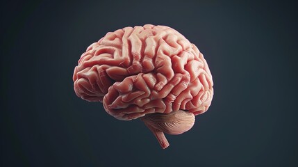 3D illustration of human brain on black background