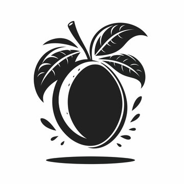 recommend clip art: mango silhouette vector illustration White Background