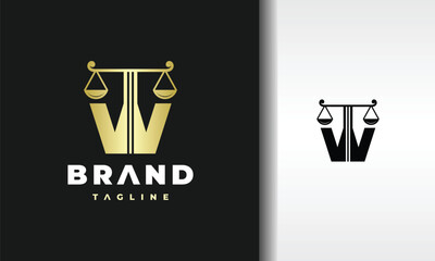 letter W scales law logo