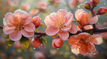 Morning Serenade: Oil Painting Immersing in the Beauty of Spring Dawn