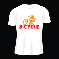 a white t-shirt with a message bicycle race