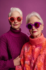 Stylish Senior Women in Pink