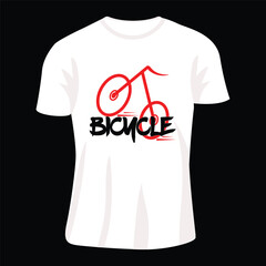 a white t-shirt with a message bicycle race