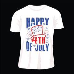 a white t-shirt with a message happy 4th of July