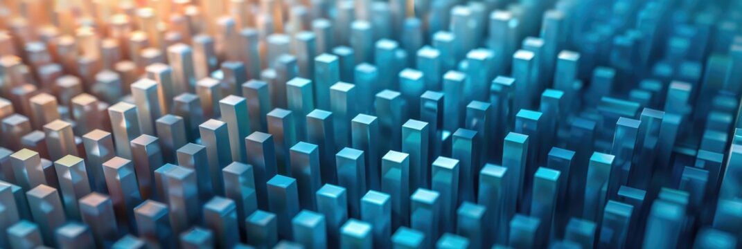 Abstract Array of Blue Blocks Background