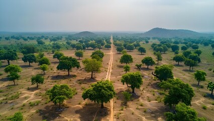 Urgent Attention Needed for Trees on Barren Land in Dire Condition. Concept Tree Conservation, Environmental Protection, Land Restoration, Urgent Action Needed, Natural Resources
