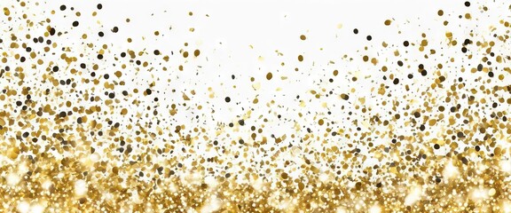 'vector background golden Christmas party frame white glitter down premium sparkles background...