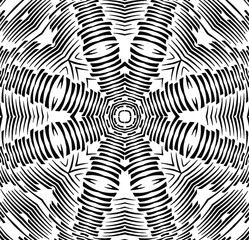  Black abstract rotated lines.vortex form. Geometric art. Design element. Digital image with a psychedelic stripes.Design element for prints, web, template