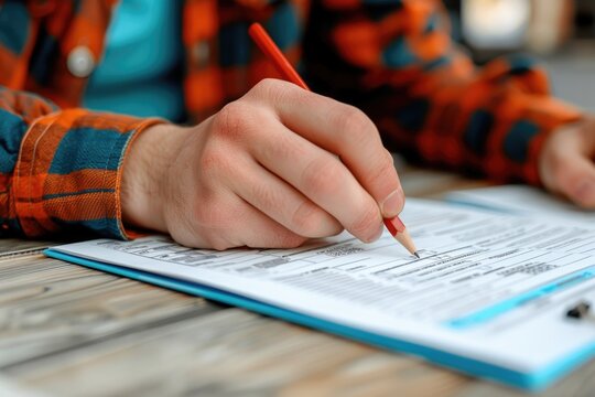 Application Process: Hand Filling Out Forms