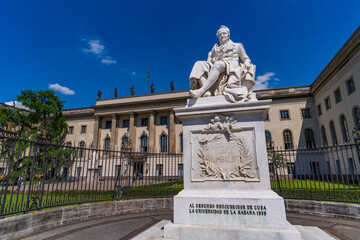 Statue of Alexander von Humboldt at Humboldt University of Berlin in Germany