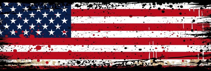 Grunge American Flag Illustration