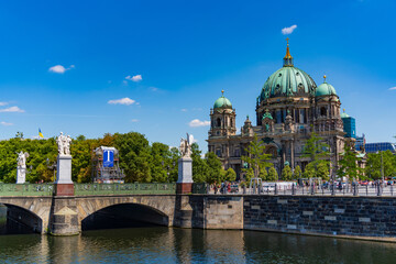 Schlossbrucke, the City Palace bridge in Berlin, Germany