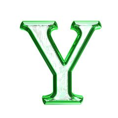 Ice symbol in a green frame. letter y