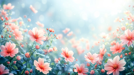 Fototapeta na wymiar Spring background graphic with blossom, Beautiful nature scene
