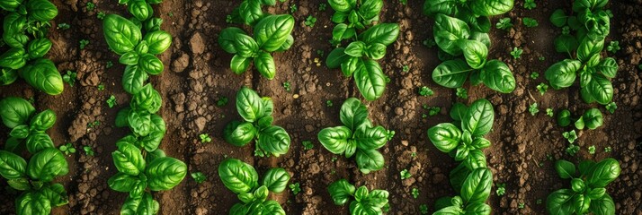 Organic Spinach Plantation Aerial View