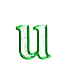 Ice symbol in a green frame. letter u