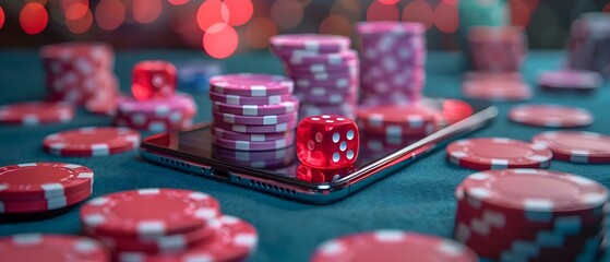 The popularity of mobile gambling apps for online casino gaming on smartphones. Concept Online Casino Apps, Mobile Gambling Trends, Smartphone Gaming, Popularity of Mobile Apps