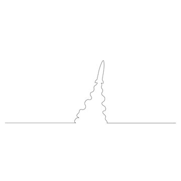 recommend clip art: 発射されたミサイルのイラストのシンプルな線画　ベクター