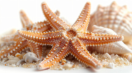 Starfish on white background