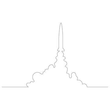 recommend clip art: 発射されたミサイルのイラストのシンプルな線画　ベクター