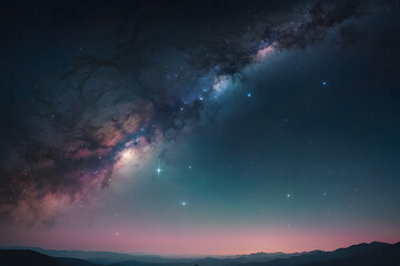 Naklejka premium Softly glowing galaxy shimmers.
