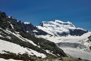 Fototapeta na wymiar Grand Combin massif and Glacier de Corbassiere in the western Pennine Alps, Switzerland.