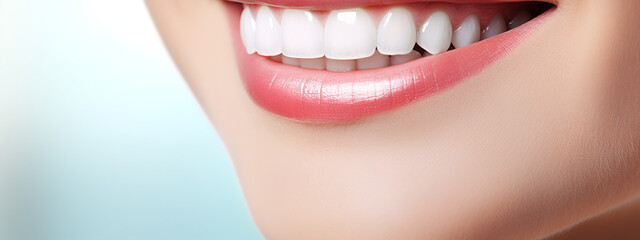 Obraz premium dentist with a smile on her lips, in the style of motion blur panorama сreated with Generative Ai