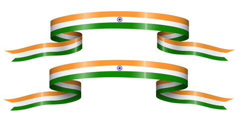 set of flag ribbon with colors of India for independence day celebration decoration