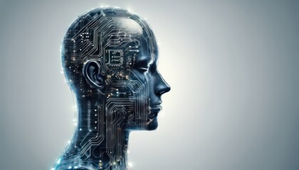 Digital human profile with circuit brain