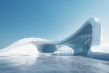 Concrete outdoor square building,Empty architectural background.