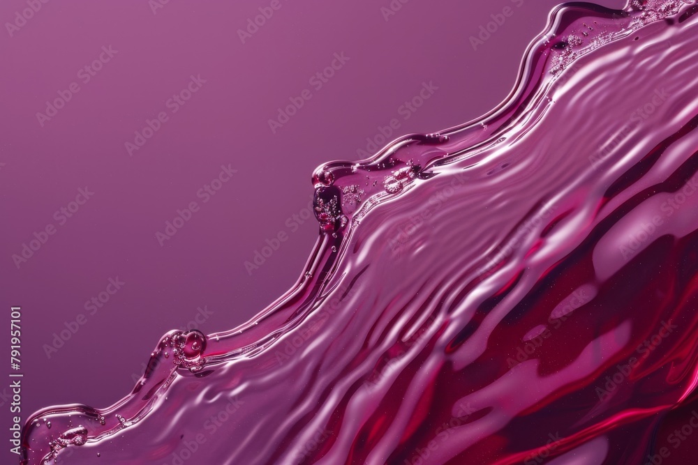 Poster a vivid red wave with intricate details and gleaming highlights against a deep purple background cre
