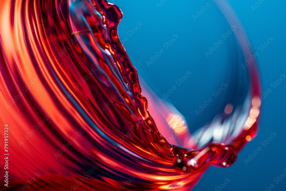 Aufkleber abstract imagery showcases striking red fluid movements creating a sense of motion and texture on a 