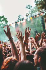 crowd at the concer summer music festival. High quality photo