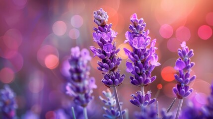 Flowers: A cluster of lavender flowers with their soothing fragrance - obrazy, fototapety, plakaty