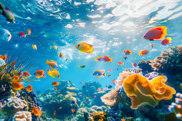 Fototapeta na wymiar Sea life with beautiful corals