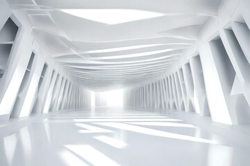 Abstract 3d white architecture interior for design, modern, contempary, indoor