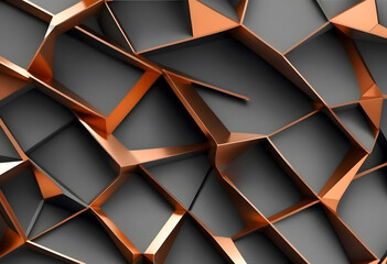 Verwinkelte, kantige geometrische zweifarbig strukturierte dreidimensionale Oberfläche mit unterteilungen - obrazy, fototapety, plakaty