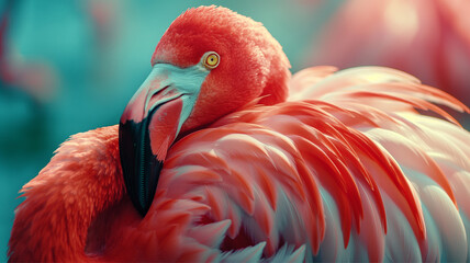 Flamingo Stand in The Water With Beautiful background Nature 4K Wallpaper	
