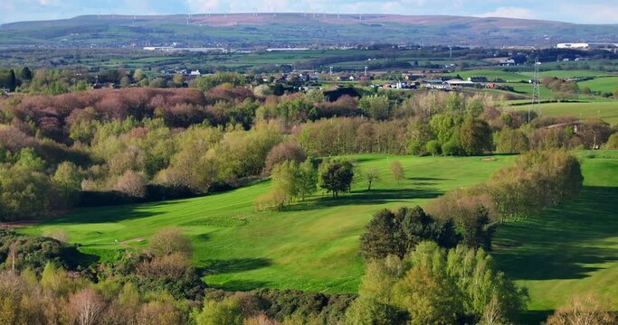 Aerial video of Heaton Park, Greater Manchester UK